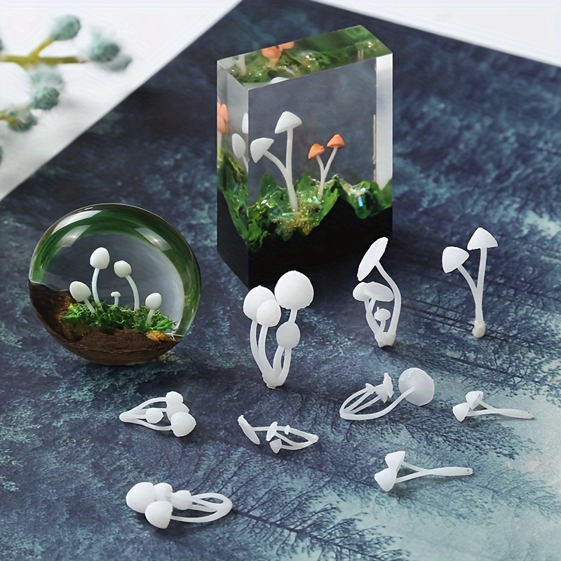 

1 Set/3pcs Mini Mushroom White - Exquisite 3d Plant Statue, Suitable For Making, Epoxy Resin Crafts And