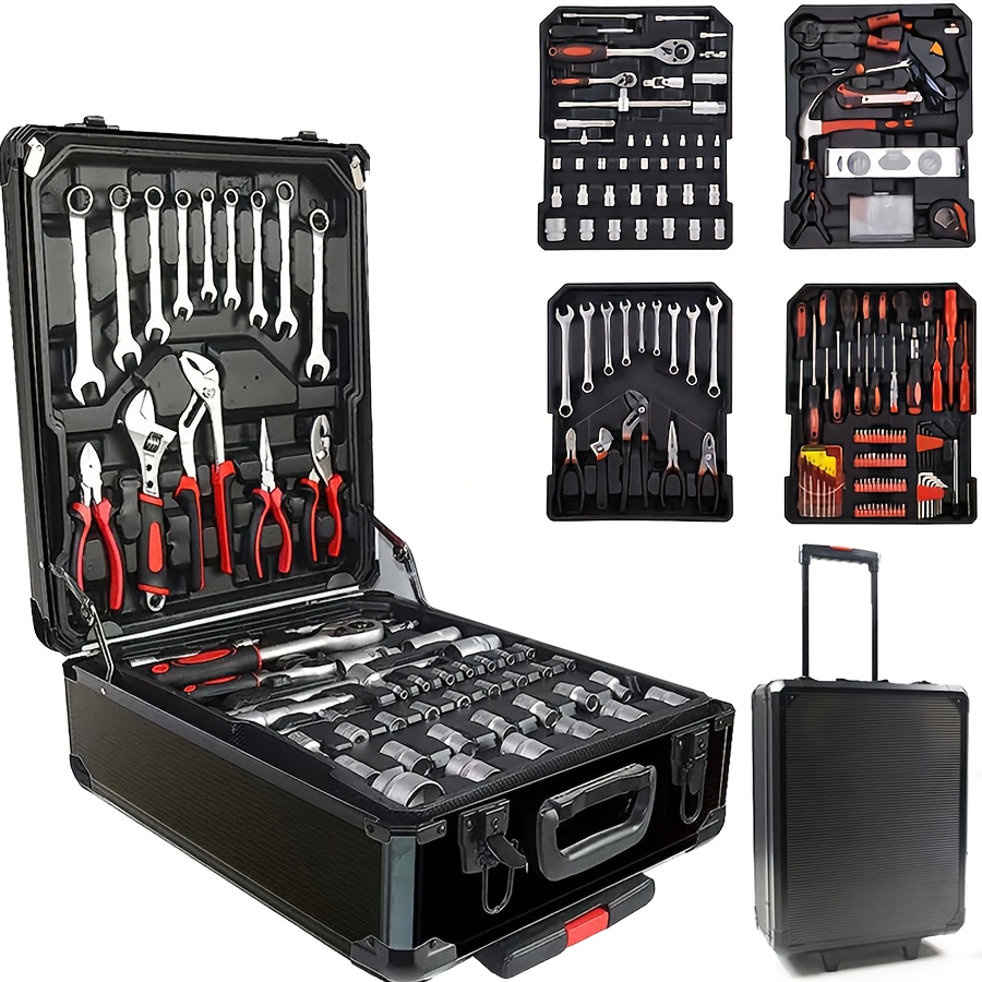 899 52-Piece Professional Multi-Functional Tool Set with Portable Case, Chrome Vanadium Steel, for Home and Car Maintenance