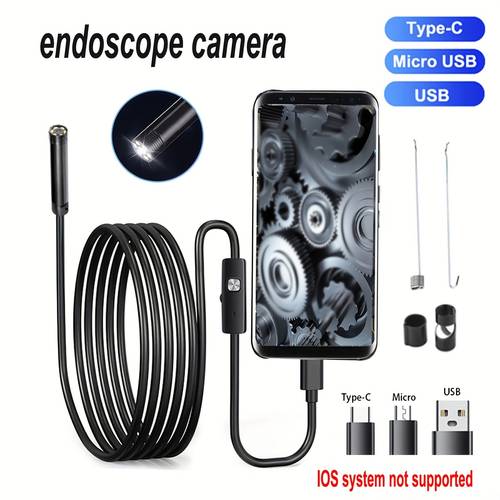 kamera endoskopowa z obiektywem 5,5 mm, kabel miękki type c lub przewodowy 1m 2m 5m 10m, kamera inspekcyjna endoskopowa do smartfonów z androidem i windows, kamera boroskopowa 640*480p