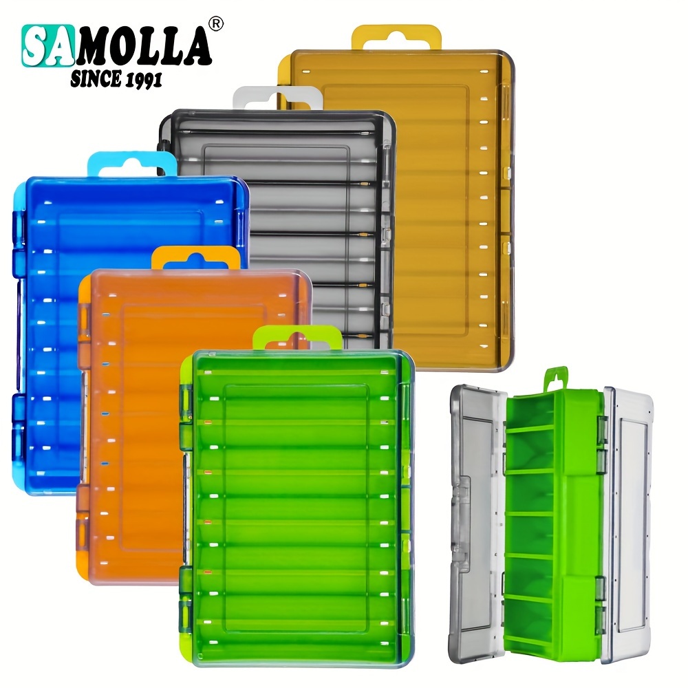 Double sided Fishing Tackle Box 14 Cells Bait Storage - Temu Canada
