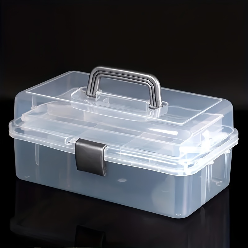 

Boîte De Rangement Multifonctionnelle Pour Appâts Factices, Boîte De Rangement Transparente Portable À Trois Couches, Organisateur D'accessoires De Pêche