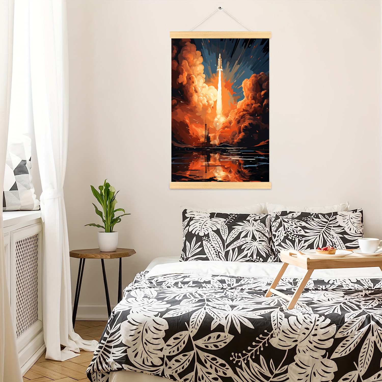 space launch canvas wall art rocket wooden framed Temu Canada