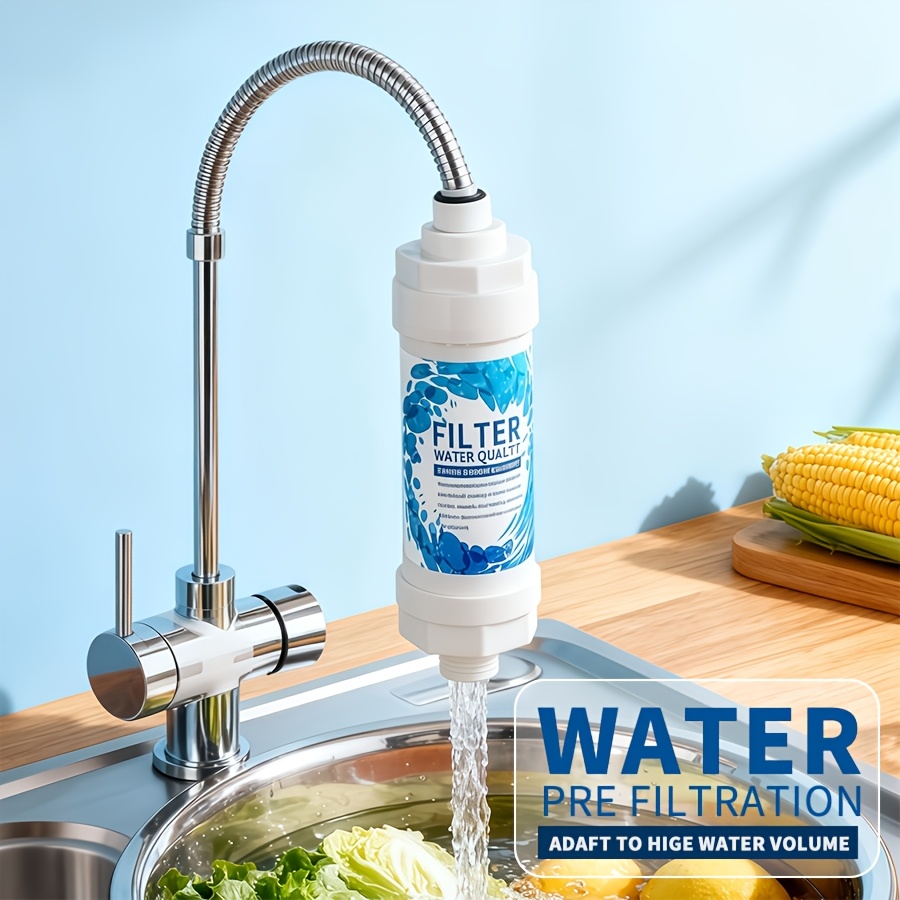 TEMU Filtro de grifo purificador de agua para cocina y baño, filtro de agua para el hogar, prefiltro para agua no potable, instalación universal para