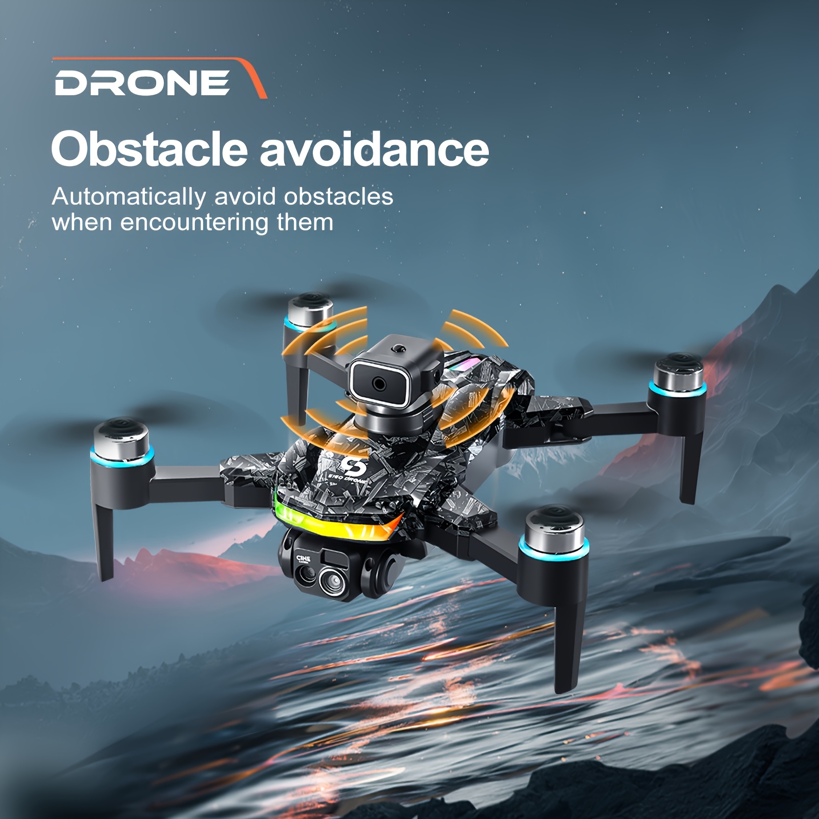 S160 Foldable Quadcopter Drone with Dual 720P Cameras, Obstacle Avoidance, 30 Min Flight, WiFi App Control & Remote, Portable Design for Beginners, Includes Carrying Case & Scredriver - Outdoor Drone Gift