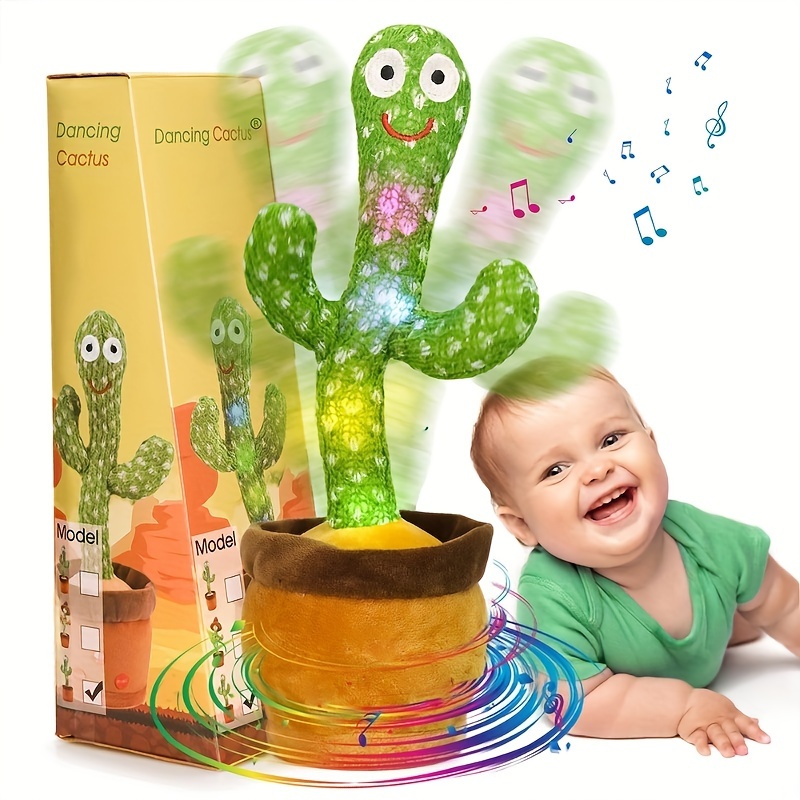 Juguetes para bebés, juguete de cactus que habla cantando para niños  pequeños de 3 a 6 años, imitando y repite lo que dices, cactus de felpa con