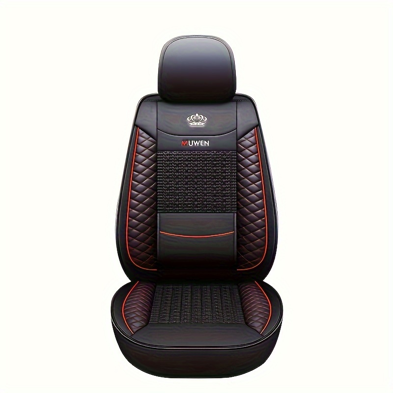 Seat Cover - -season Breathable Front Seat Cushion With, Golden/black/beige/tan/gray/brown/white/black With , Options, Precise Headrest & Lumbar Padding, Car Interior Accessories (compatible With Suvs