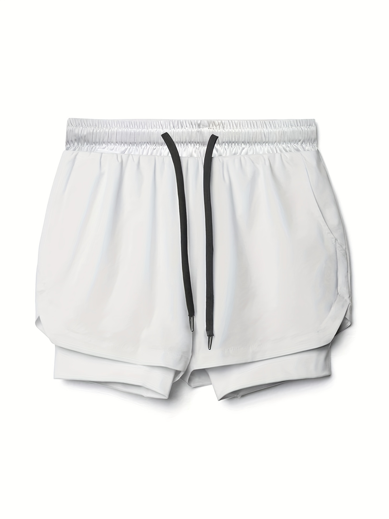 2025 Men'S Sports Casual Shorts, Double-Layered Faux Two-Piece, Suitable for Marathon, Basketball, And Fitness, Quick-Drying And Moisture-Wicking