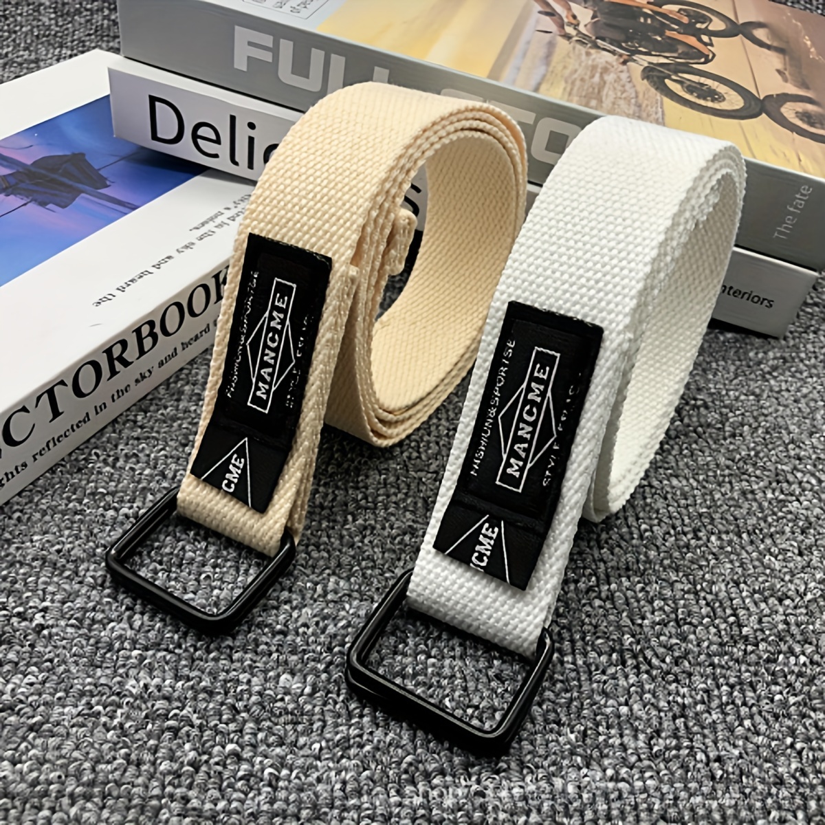 Canvas Braided Belt Double Ring Buckle Canvas Belt