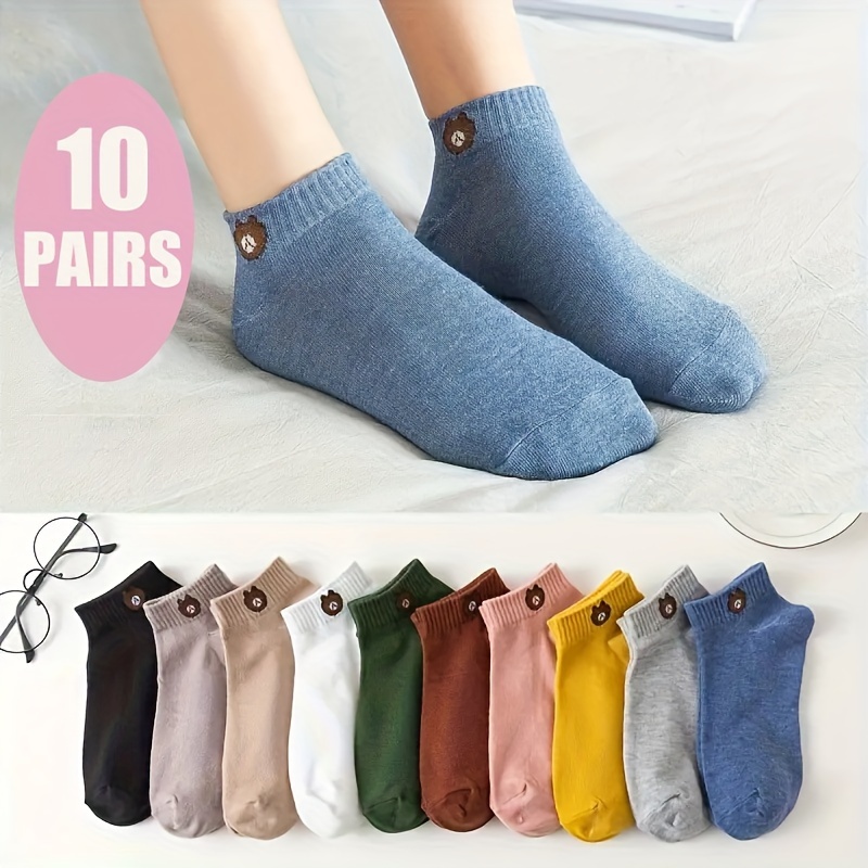

10pcs 's Ankle - , -wicking , Fashionable , Washable
