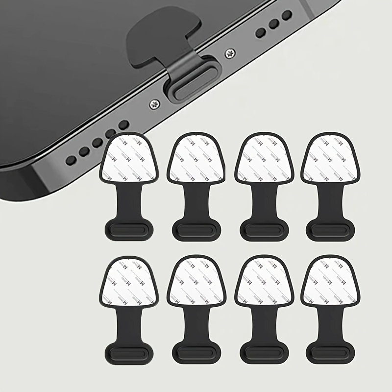 TEMU 8pcs Pack 8pcs Type-c Dust Plugs Suitable For Phone Ports, & Scratchproof Anti-loss Dust Caps, For Smartphones Tablets Cameras, Compatible For
