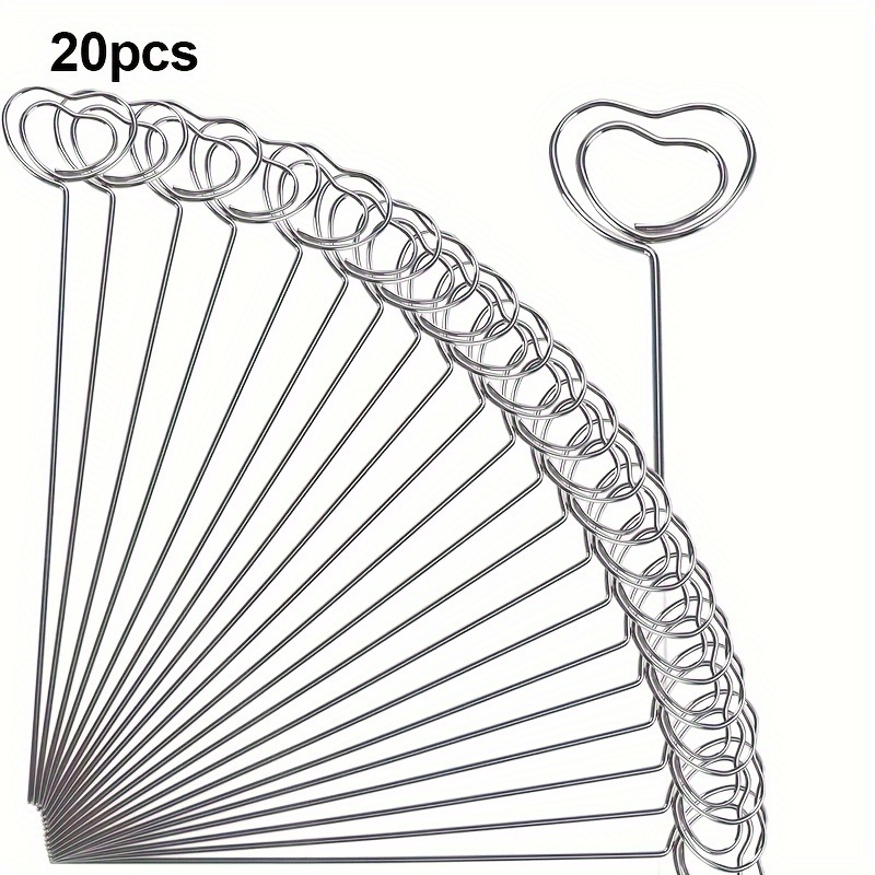 E-shop 10/20/40 Stück Herzförmige Silberne Metall Foto- und Memohalter für Party, Geburtstag, Büro und DIY Kuchendekorationen