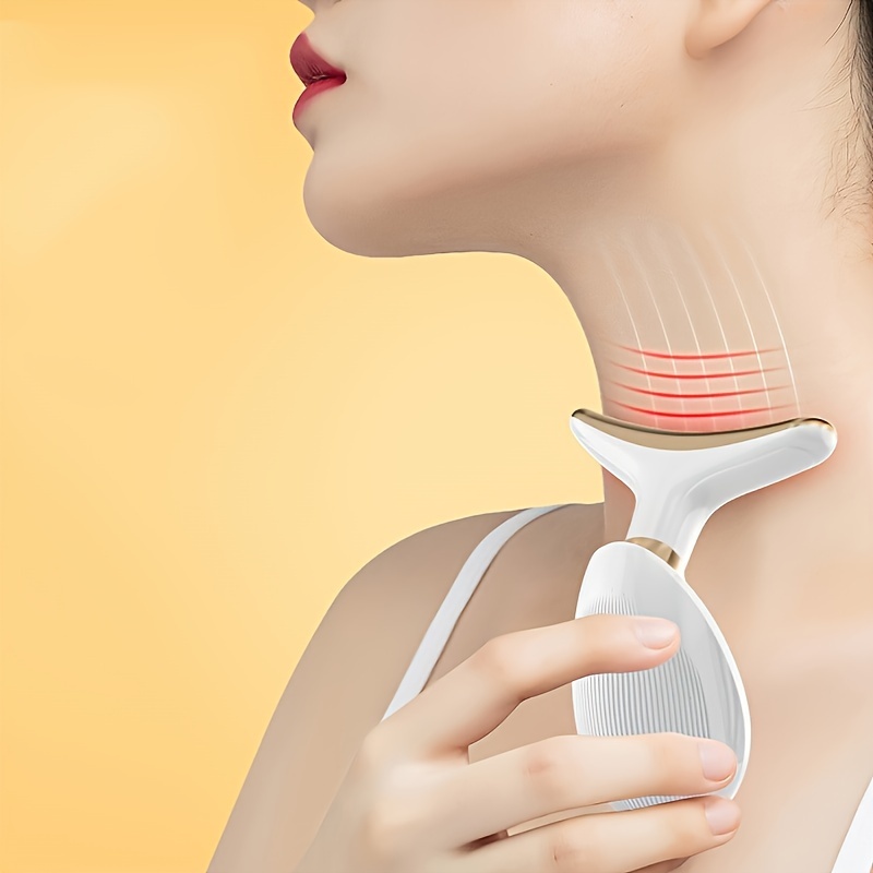 1 pack neck face massager for women girls     adjustable portable handheld   golden accents ideal gift for self care relaxation beauty tool sleek beauty tool durable construction Product details 0