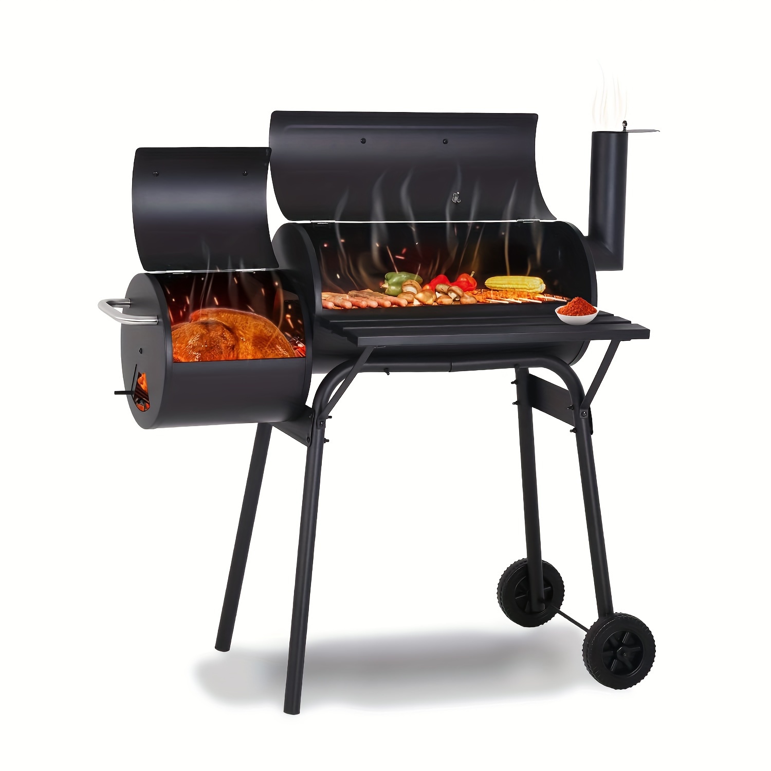 

Charcoal Grills Outdoor Portable Bbq Grill With Wheels For Backyard Camping Picnics