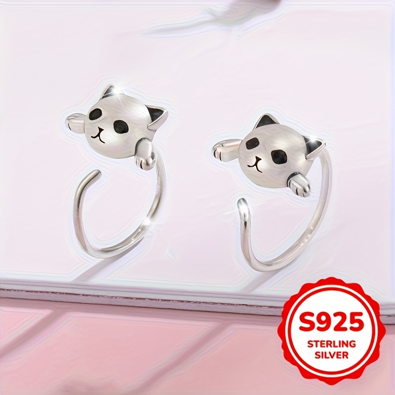 S925 Silver Cat Ear Cuffs for Women - Unique Style with Packaging