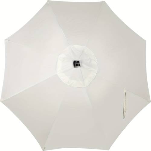 9ft solar powered led lighted patio umbrella with crank and tilt uv protection outdoor market umbrella