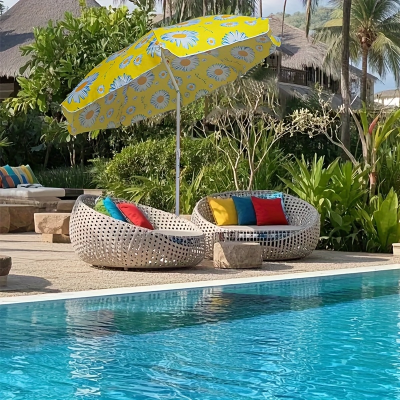 large yellow patio umbrella Outdoor With Fringe foot round umbrella featuring an easy hcman 9 ft. Large Outdoor