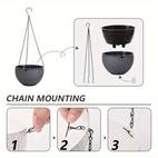 4 pack bohemian striped plastic hanging flower pots with double chamber design drainage holes chain hooks weather resistant indoor outdoor planters for patio balcony garden decor outdoor flower pots