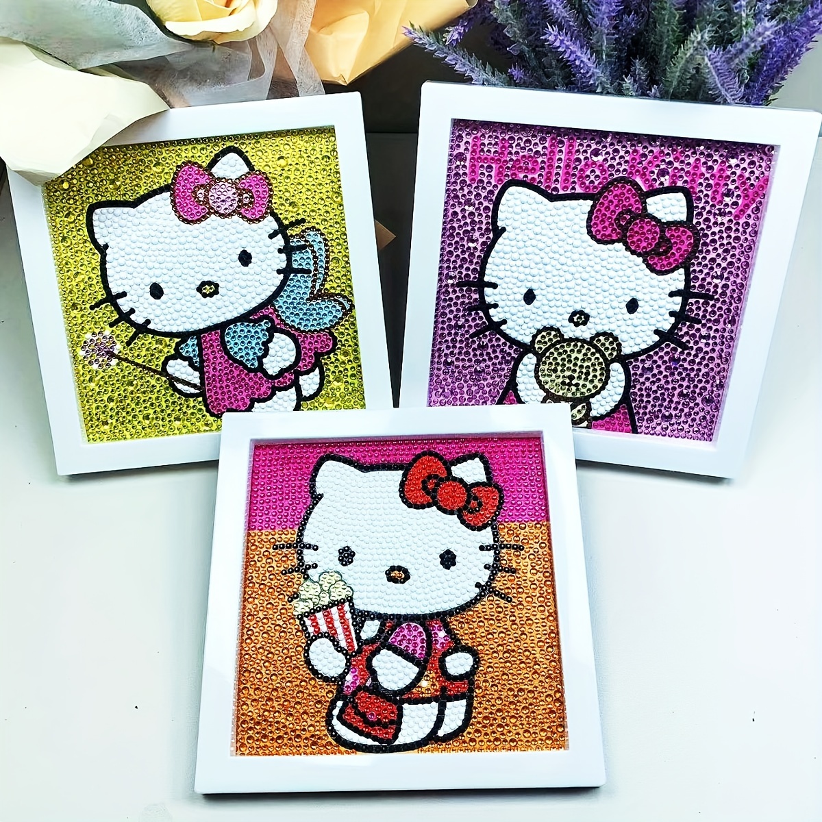 Hello Kitty 5d Diy Diamond Painting Kits/ Photo Frame - Temu
