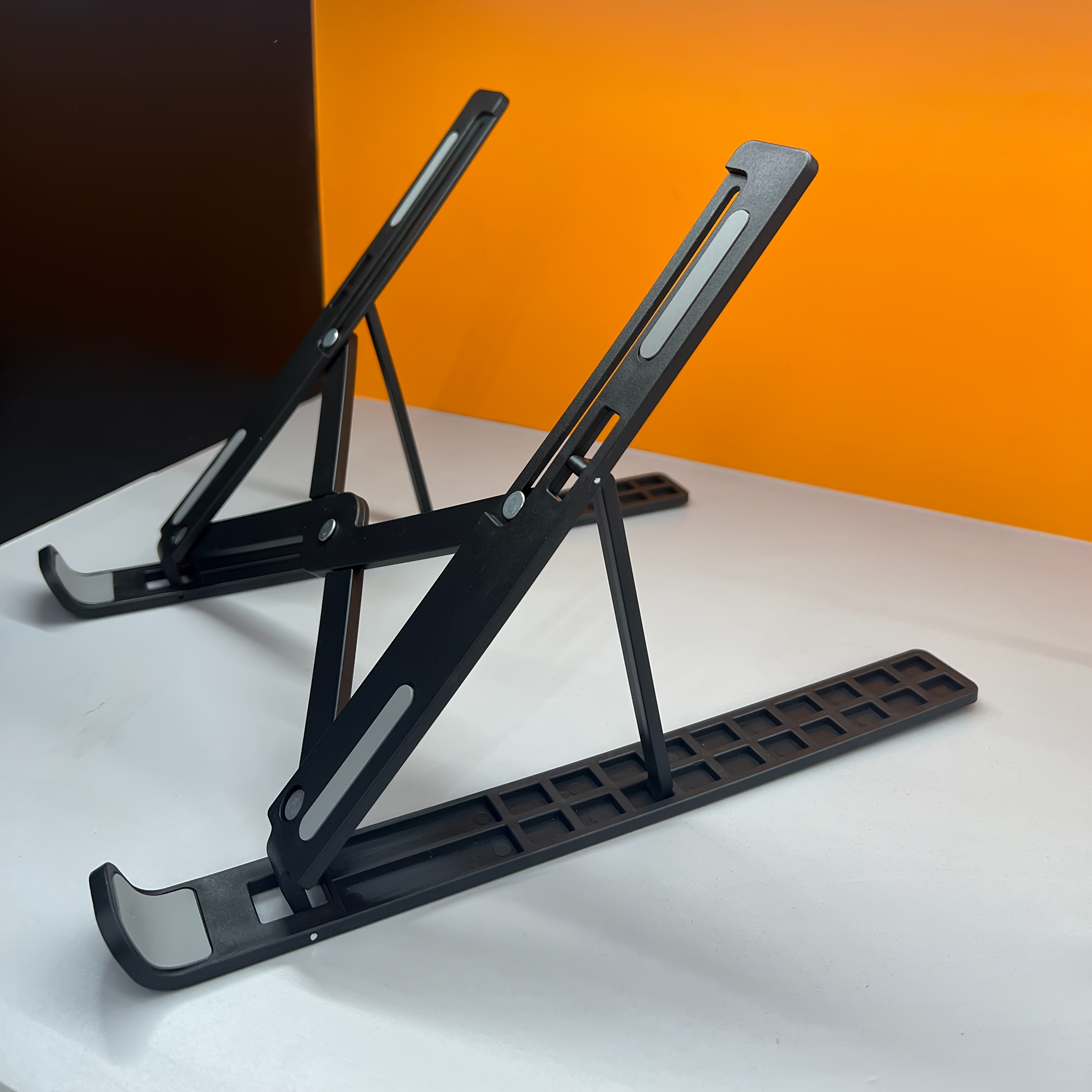 TEMU Support pour ordinateur portable portable et réglable, facile à transporter - Matériau ABS élégant, support pliable à 10 niveaux avec base de