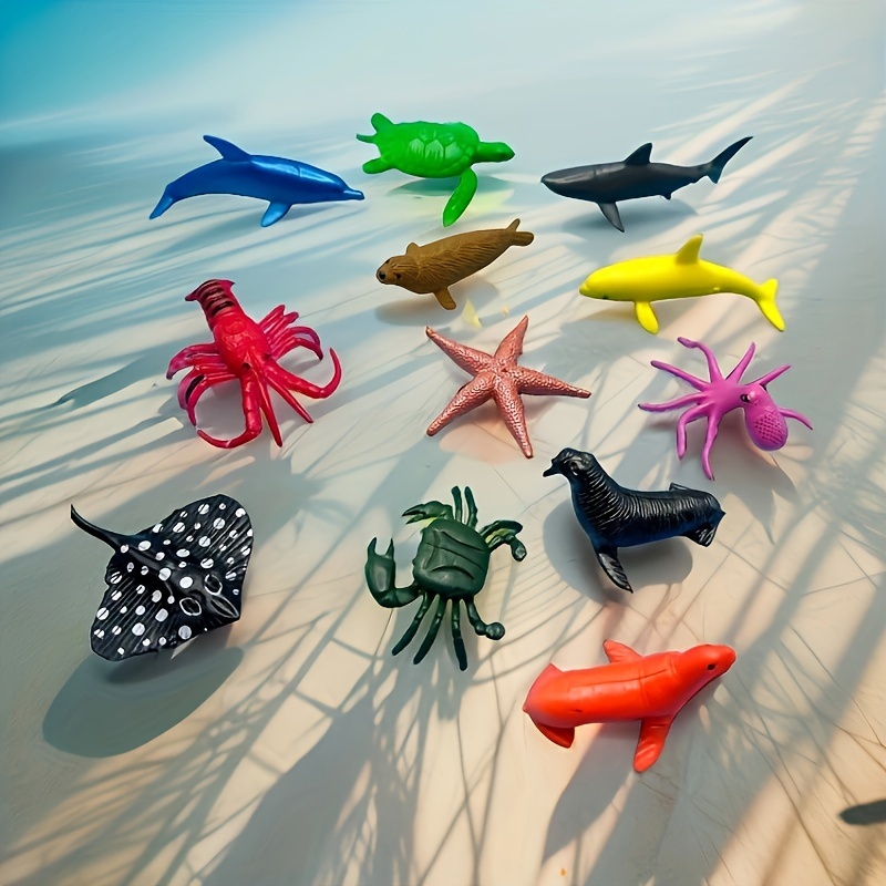 12pcs pvc mini sea animal toys set realistic ocean figures - Temu