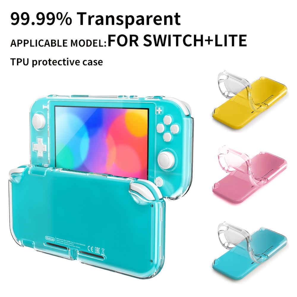 

Étui de Protection en Silicone pour Nintendo Switch Lite - Couverture Transparente Antichoc avec et Prise en Main Confortable, Kit d'Accessoires pour Console de Jeu, Mignon pour Nintendo Switch