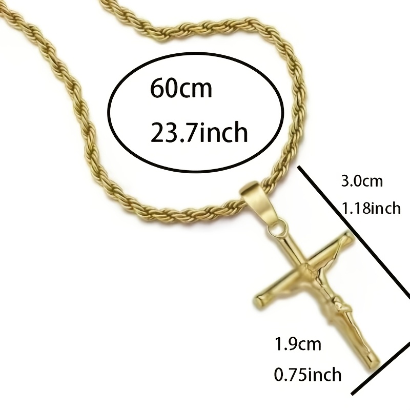 Image of Unisex 18k Golden Plated Plain Cross Necklace - -free Suitable For Religions, Minimalist Pendant For &, Religious Jewelry Gift For Easter, Mardi Gras, Daily Wear