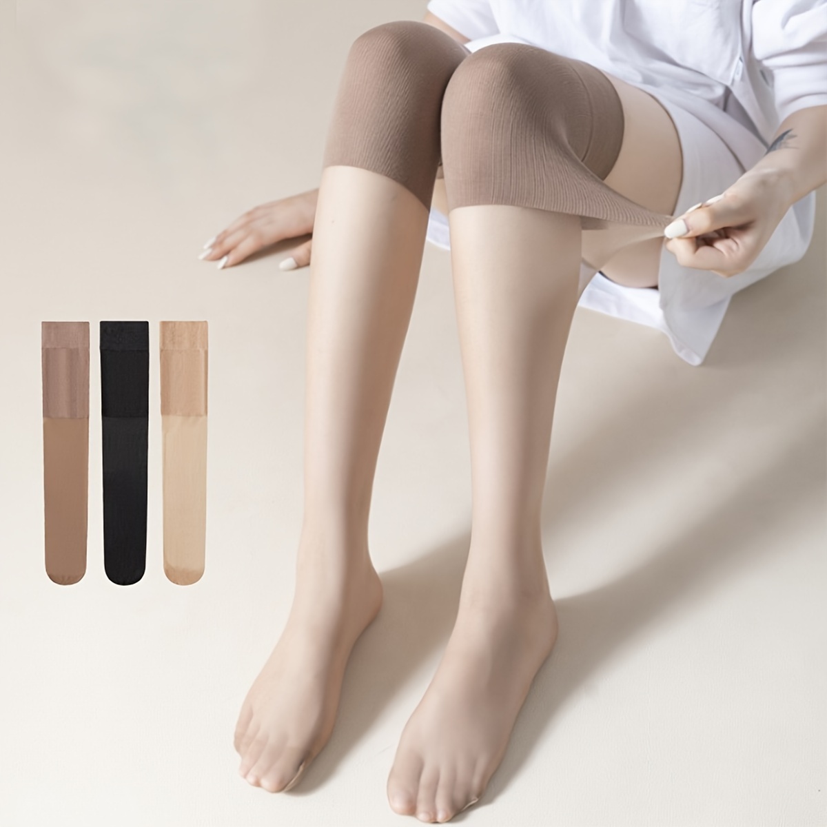 

10 Pairs Of Summer Women's Stockings, Air-conditioned Knee Protection Stockings, Long Tube Stockings, Anti Slip Leg Socks, Sexy High Tube Calf Socks