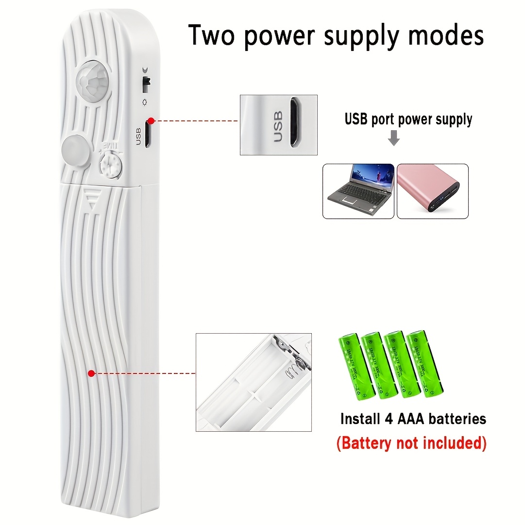 led motion sensor light strip warm white induction lamp Temu