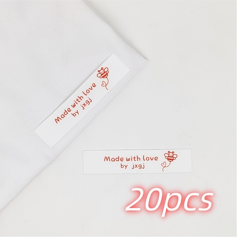 TEMU 20pcs Custom Fabric Labels Suitable For Crafts, & Branding - Text/, Washable Pre-cut Washable Cloth Stickers With No Fray Edges, Hand Washable