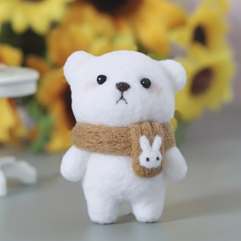 diy white bear felt craft kit instructions season needlework Temu