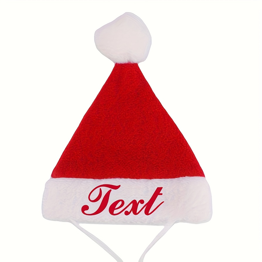 TEMU [customized] Customizable Dog Christmas Hats - Pet Personalized Red Santa Hats Holiday Parties & Festive Events Christmas Cat Accessories