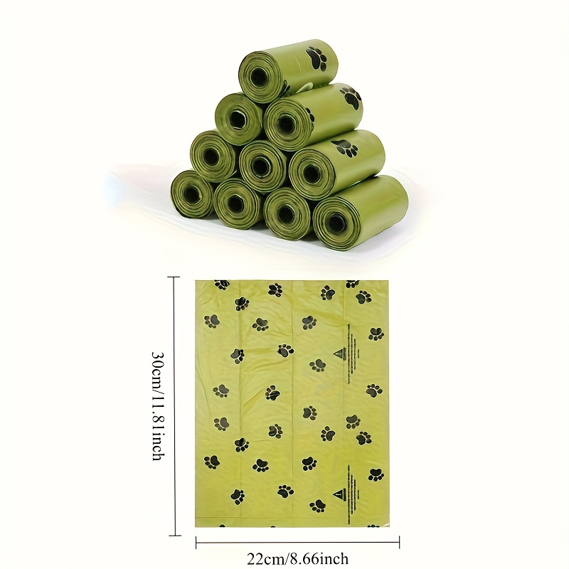 210-Count Leak-Proof Dog Waste Bags with Paw Print Design, 14 Rolls - Durable Plastic Poop Bags for Pet Cleanup & Outdoor Use