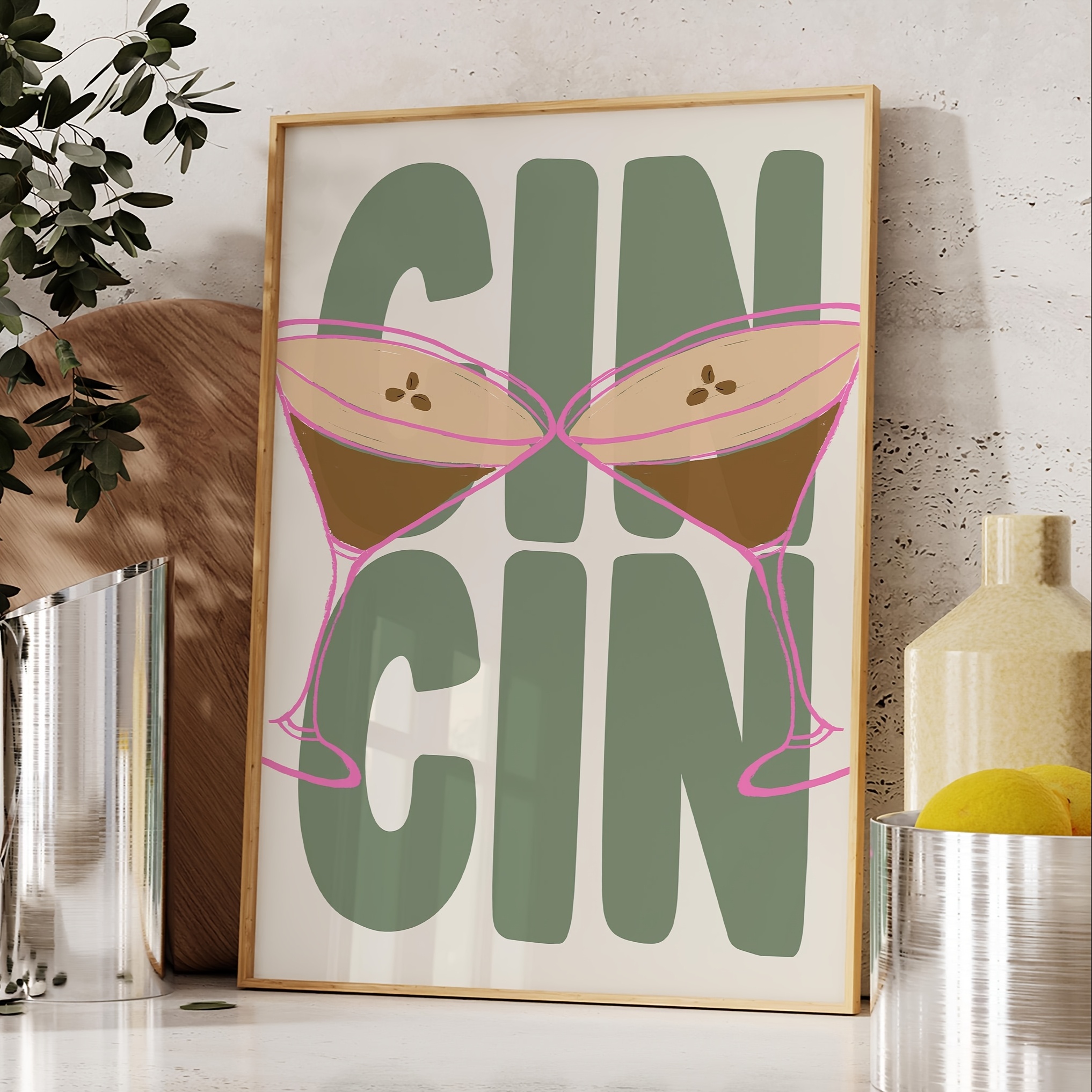 2d Flat, 1pc Frameless Canvas Poster, Modern Art, Cocktail, Cheers Art Poster Print, Wall Art Canvas Painting, Bedroom Living Room Wall Decor, Kitchen Bathroom Wall Decor, Modern Wall Decor Gift