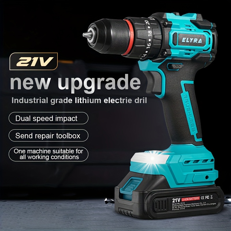 Elyra krachtige lithiumbatterij draadloze oplaadbare handboor