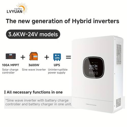 3 6kw 3600 sine grid inverter compatible with 24v with uninterruptible power supply function solar inverter charger 60a mppt solar controller for off grid systems