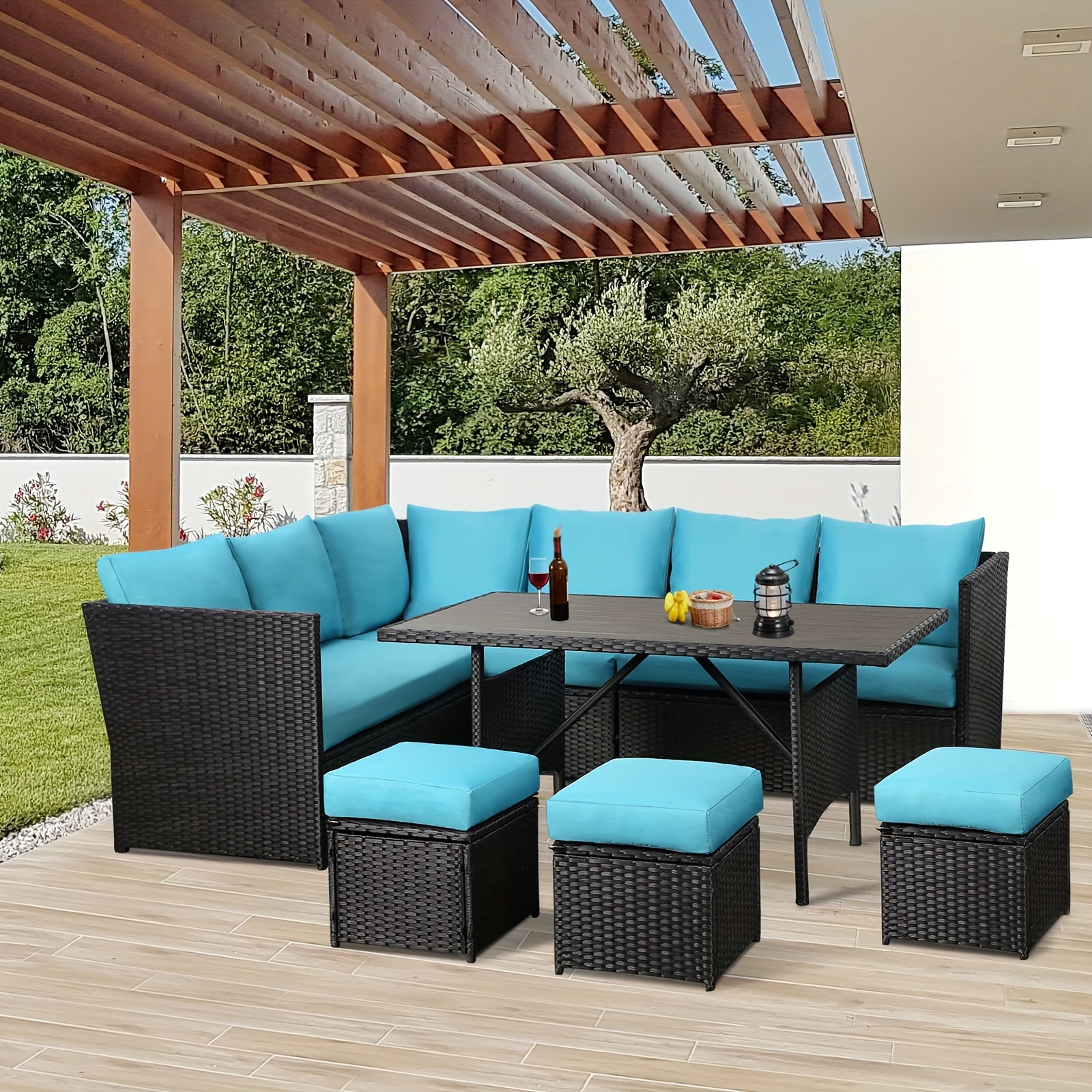YODOLLA 7-Piece Wicker Conversation Set