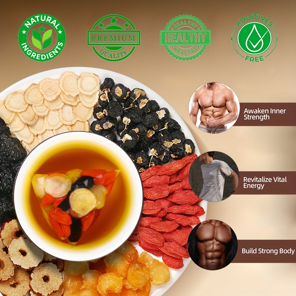 SIFANGDA Ginseng Mulberry Wolfberry Longan Tea 100g (5g×20pcs) – Nourish Your Complexion Year-Round. Mixed Tea Bags, Perfect Holiday Gift, Daily Hydration, Seasonal Wellness, Natural Blend, Convenient Packaging, Premium Quality, Handcrafted Blend