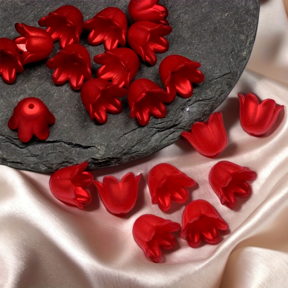 Big Red Wind Chime Flower Bead Set, 200pcs