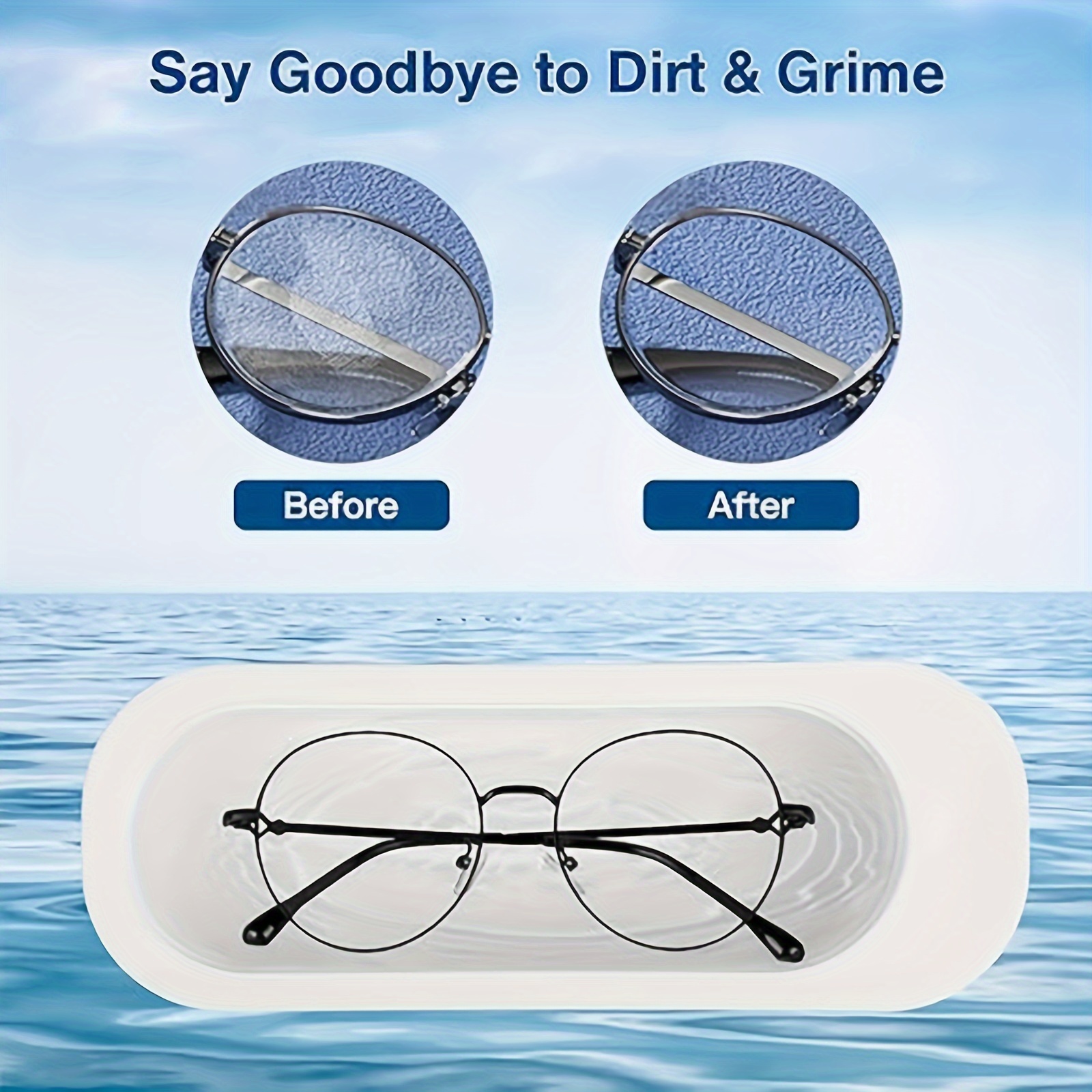 

Say Goodbye To Dirt! Ultrasonic Jewelry Cleaner Machine, 45khz Portable And Low Noise Ultrasonic Machine For Jewelry, Ring, Earrings, Necklace, Silver, Retainer, Eyeglass, Watches, Coins, Razors