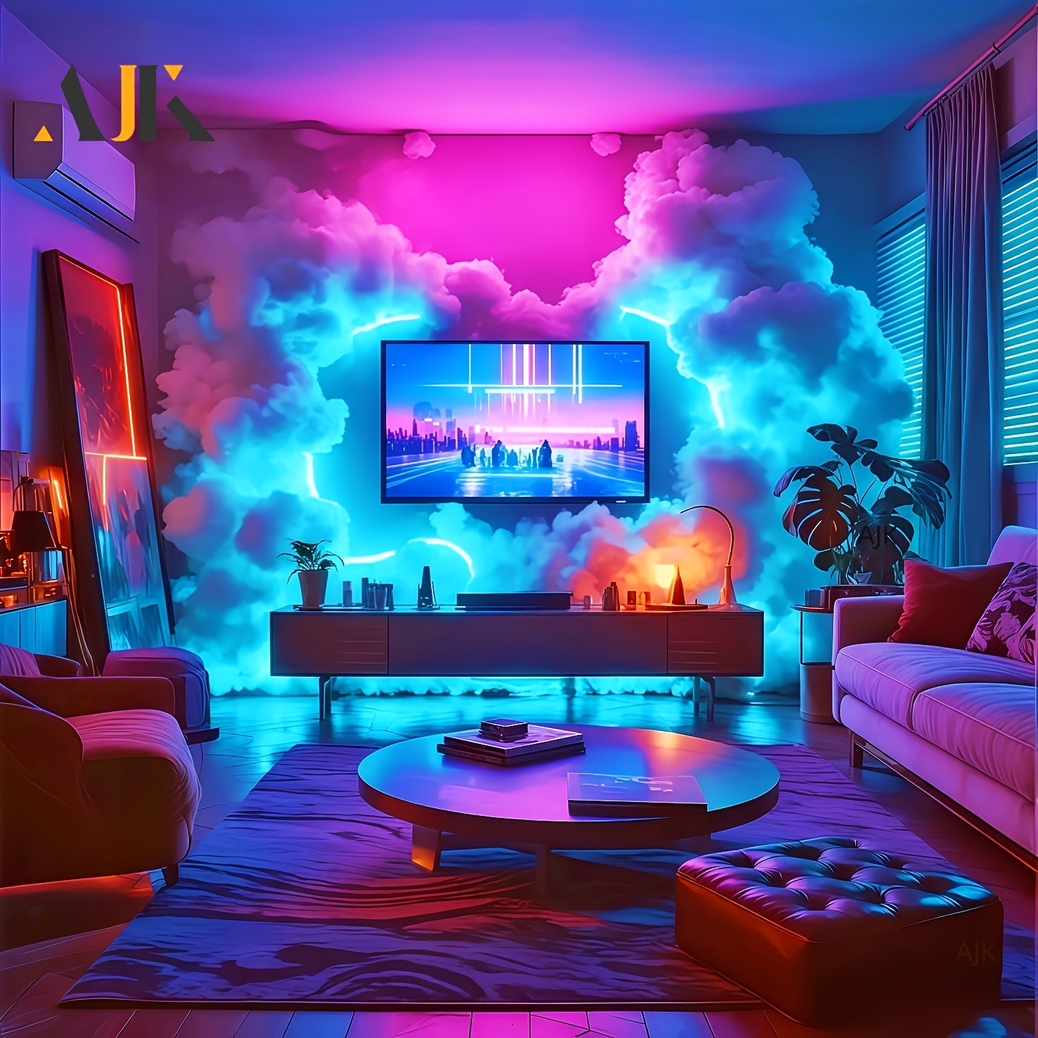 AJK LED Cloud Light with Music Sync RGB Changing