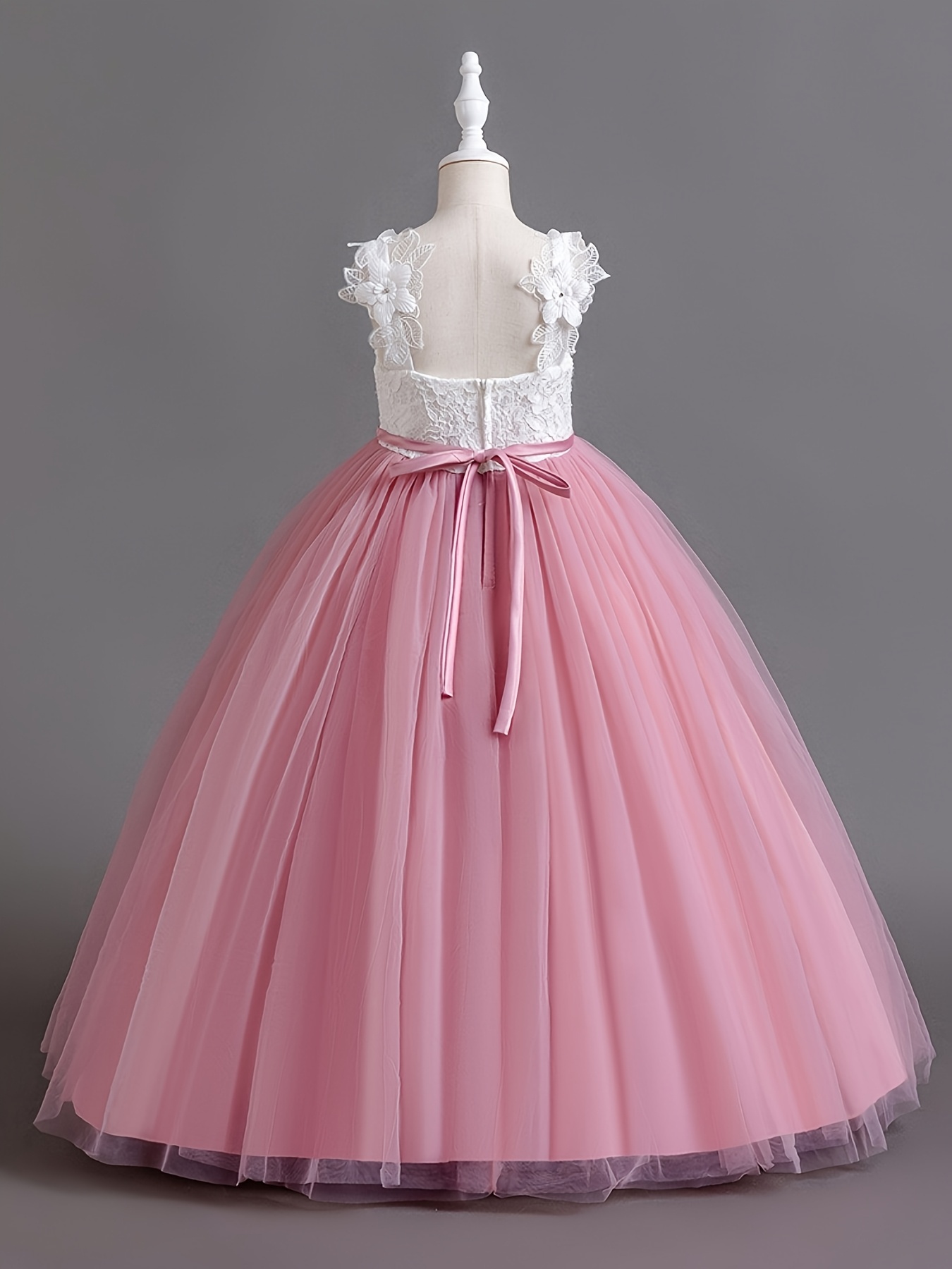 Girls Wedding Dress Strapless Mesh Princess Dress for Weddings Proms - image 4