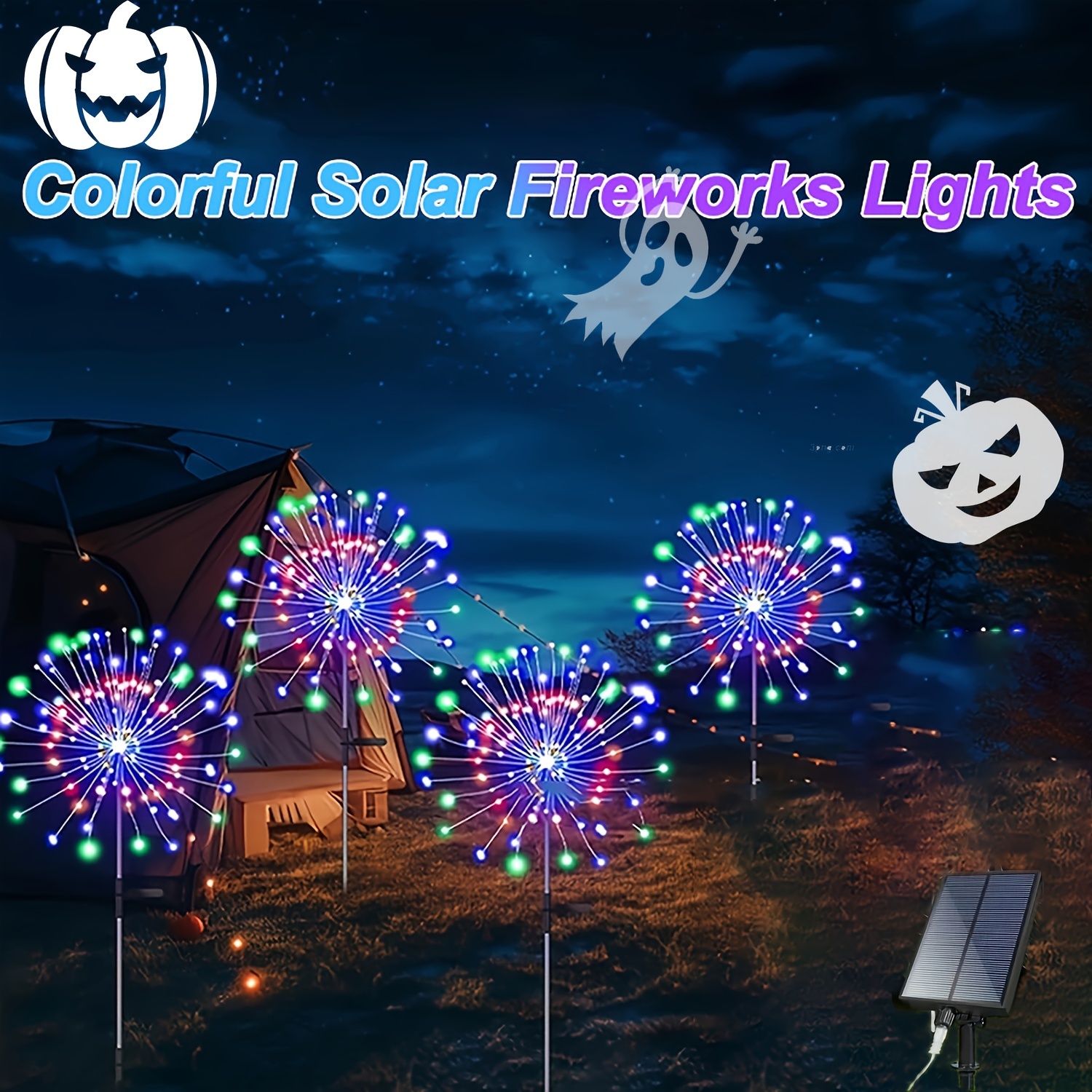 

Solar Decorative Fireworks Lights - 8 Lighting For Outdoor Picnics And Parties Starburst Lights For Gardens, Patios, , Lawns, And Christmas Decorations 1pack 90led