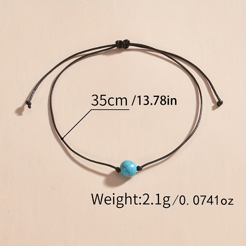 Boho Turquoise Beaded Bracelet Infinite Loop Stone Charm