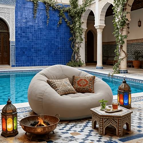 inflatable lazy sofa soft flocked air chair portable bean bag chair for indoor outdoor use ergonomic single seat for bedroom living room camping balcony garden