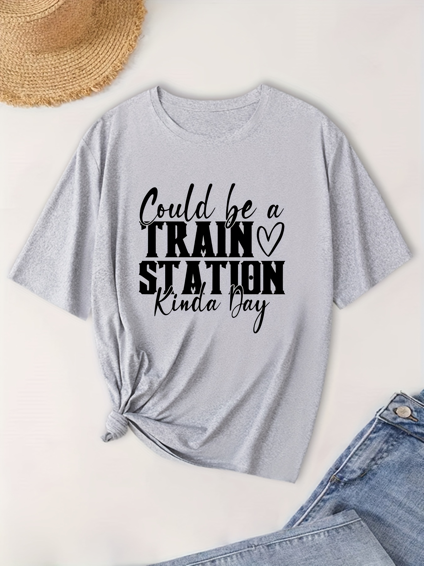 T-shirt Femme TrendiMax - Col V Profond, Manches Courtes - 65% Coton - Coupe Ajustée - Basique Décontracté