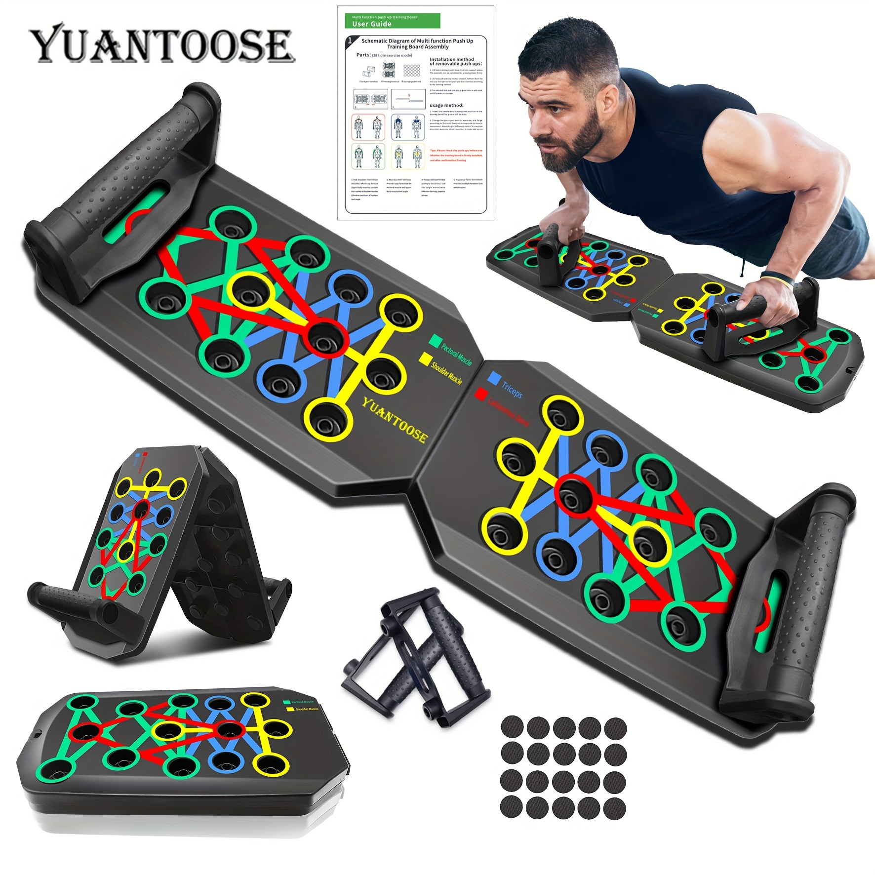Home Gym Exercise Equipment with Automatic Count Push Up Board Set