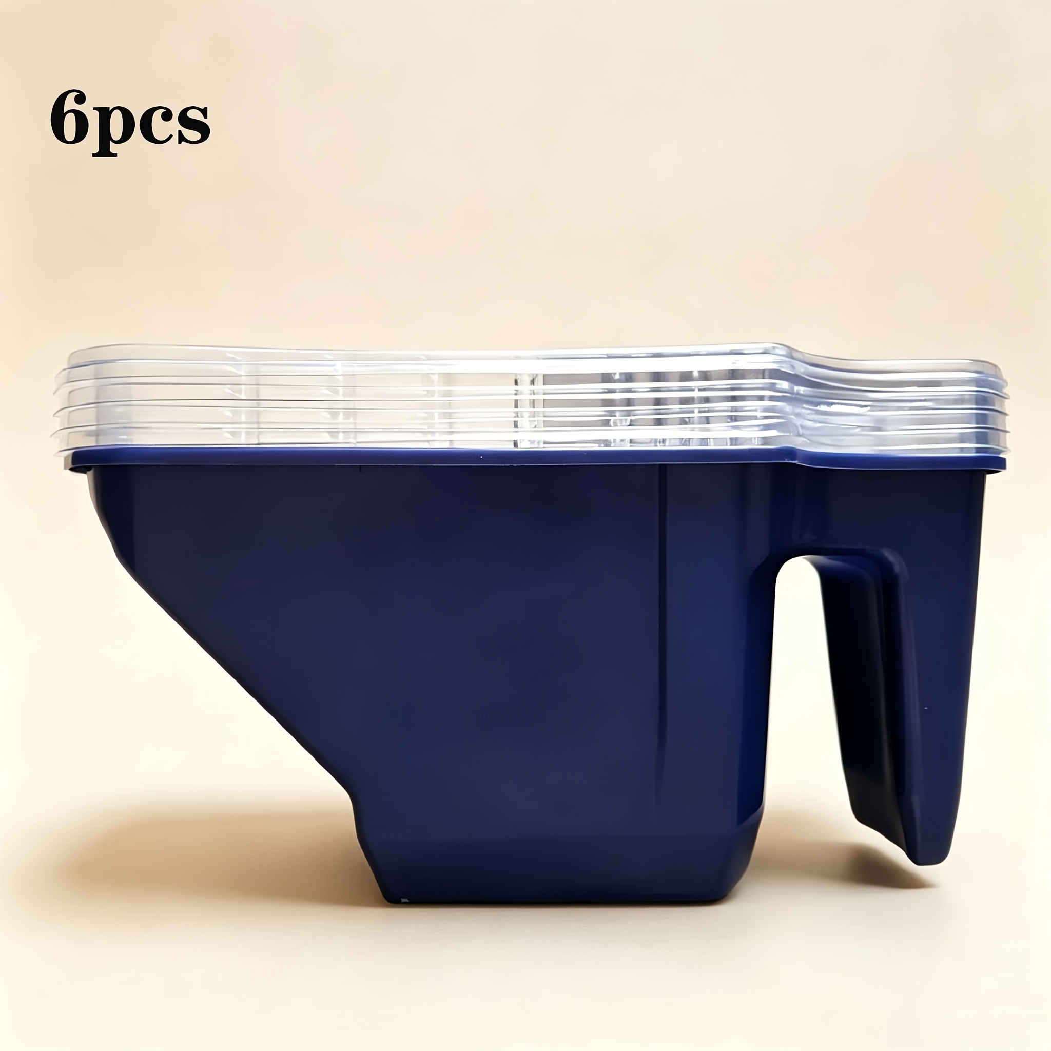 TEMU 4-inch Handheld Paint Cup With 5 Transparent Replacement Cups, Integrated Plastic Tray, Portable And Durable, No Painting Accessories For Home
