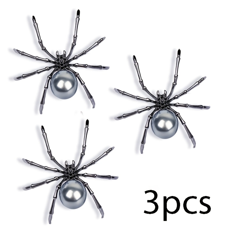 TEMU New Elegant Pearl Spider Brooch Set For Women, Minimal Lapel Pins For Ladies' Suits, Fashion Daily Commute Additions And Holiday Gifts