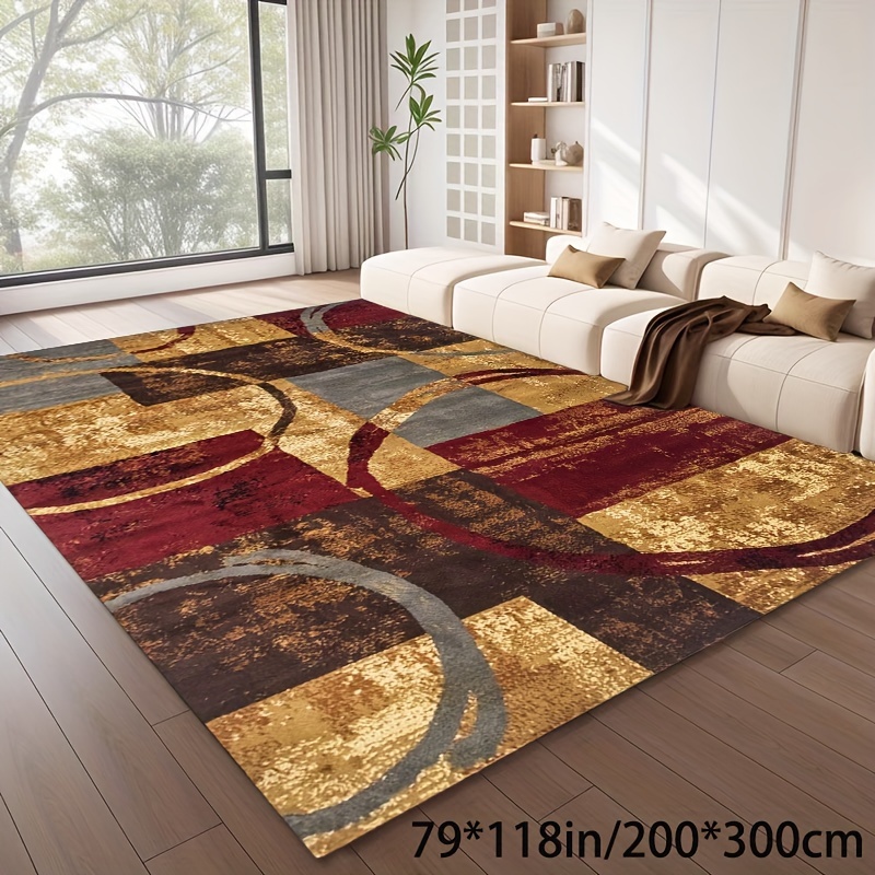 

Luxurious Velvet Area Rug With Vintage - Soft, Machine Washable, Non-slip Backing For Living Room, Bedroom, Office - Elegant Carpet