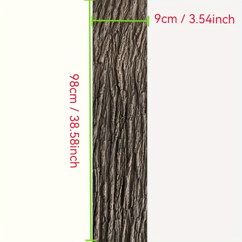 Image of Trimmable Artificial Tree Bark, Fake Bark For Indoor And Outdoor Decoration, Measuring 9x98cm, Suitable For Decorating Thin Tubes And , Glue-free
